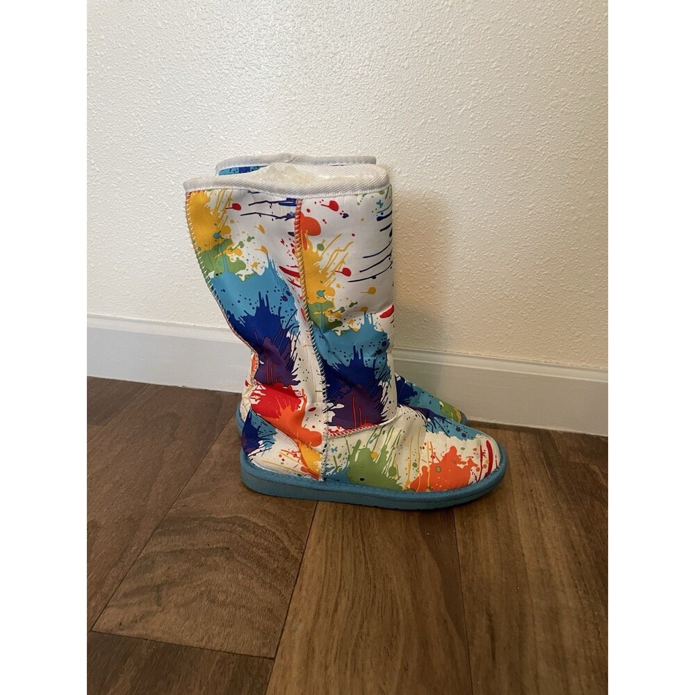Dawgs Loud Mouth Aussie Style Boot Painted White Size 7 Women 13”